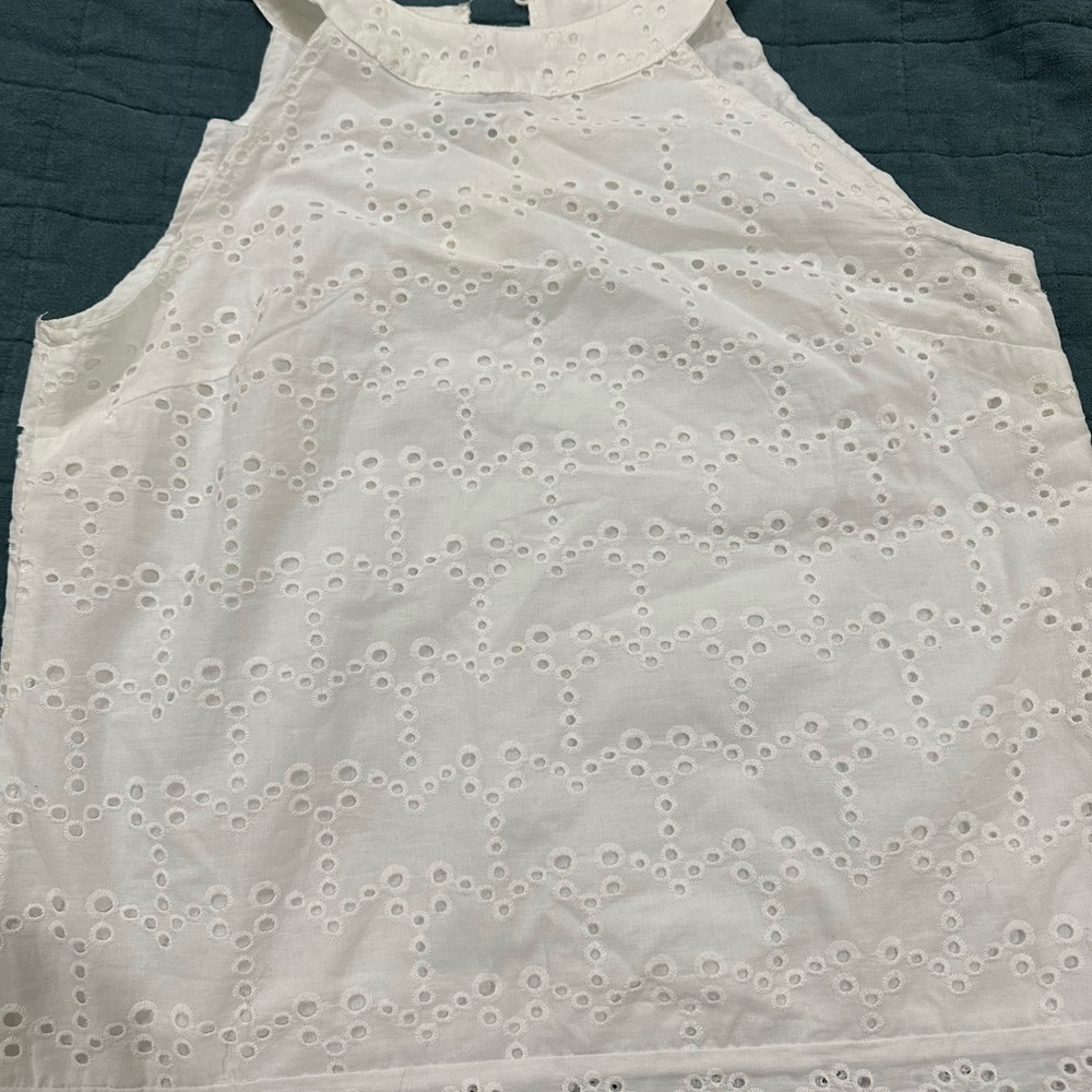 Adiva White Eyelet Halter Top